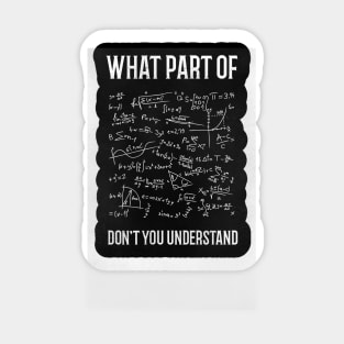 What Part Of Don't You Understand - funny Math Teacher Gift T-shirt Sticker